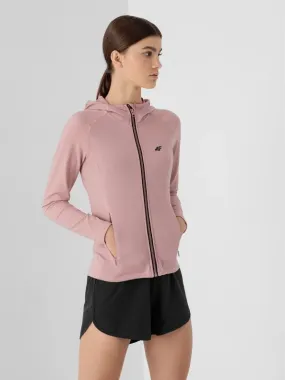 4F WOMEN’S QUICK-DRYING Light Pink  Training Zipped Hoodie felpa tecnica da allenamento e running