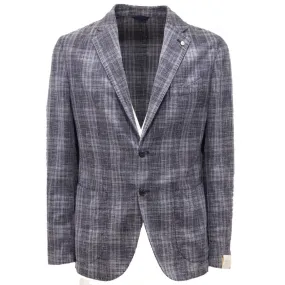 8863AE giacca uomo L.B.M 1911 grey/blue check wool/cotton jacket men