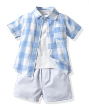 Abbigliamento per bambini Costume da ragazzo Estate Neonato Bambino Abiti per bambini T-shirt bianca in cotone Camicia scozzese