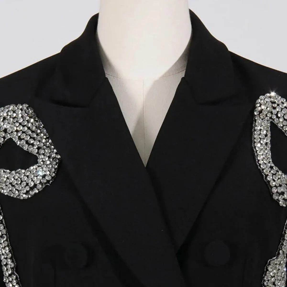 Blazer lunghi da donna con design a fiocco in rilievo e diamanti da donna del 2023 più nuovi di High Street