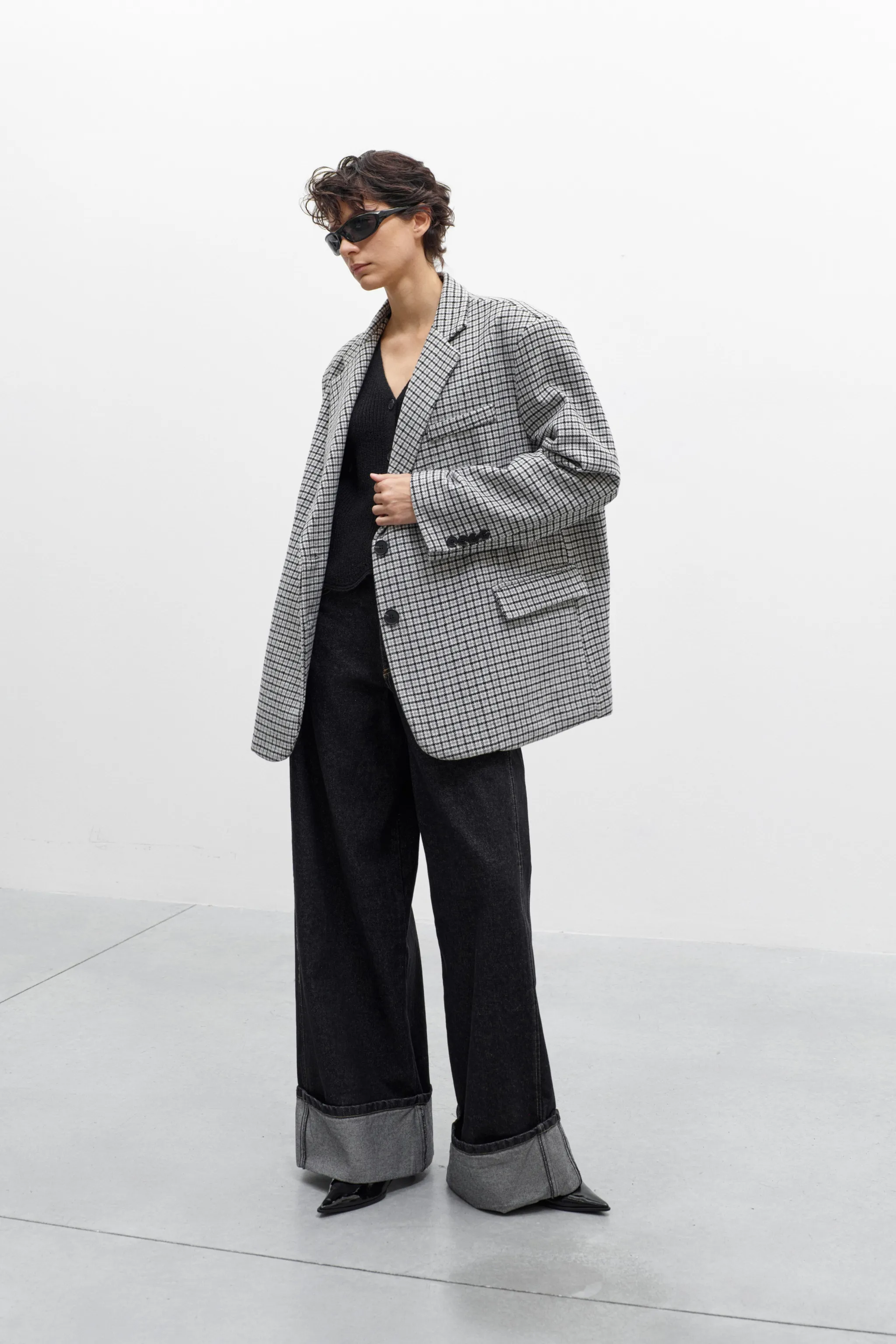 BLAZER OVERSIZE PIED-DE-POULE