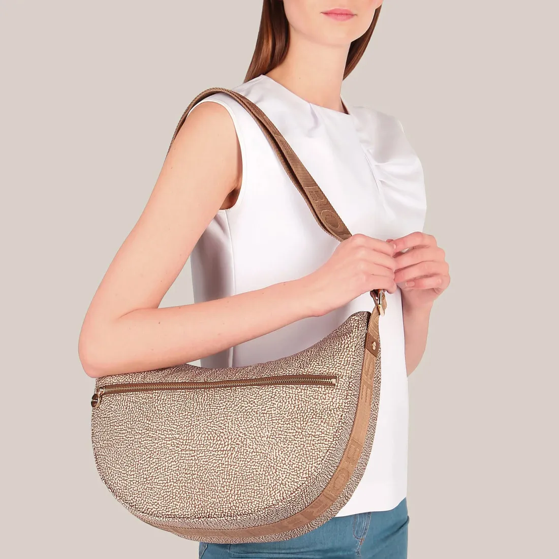 Borsa Borbonese Luna Bag media in nylon op riciclato