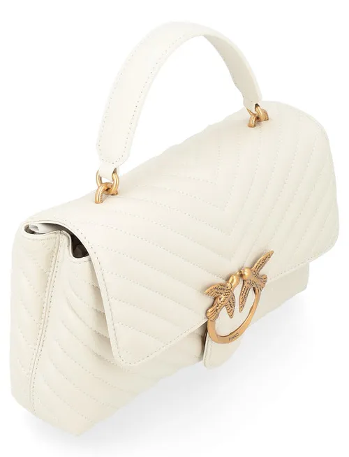 Borsa Pinko Love Lady Puff Chevron Classic color avorio