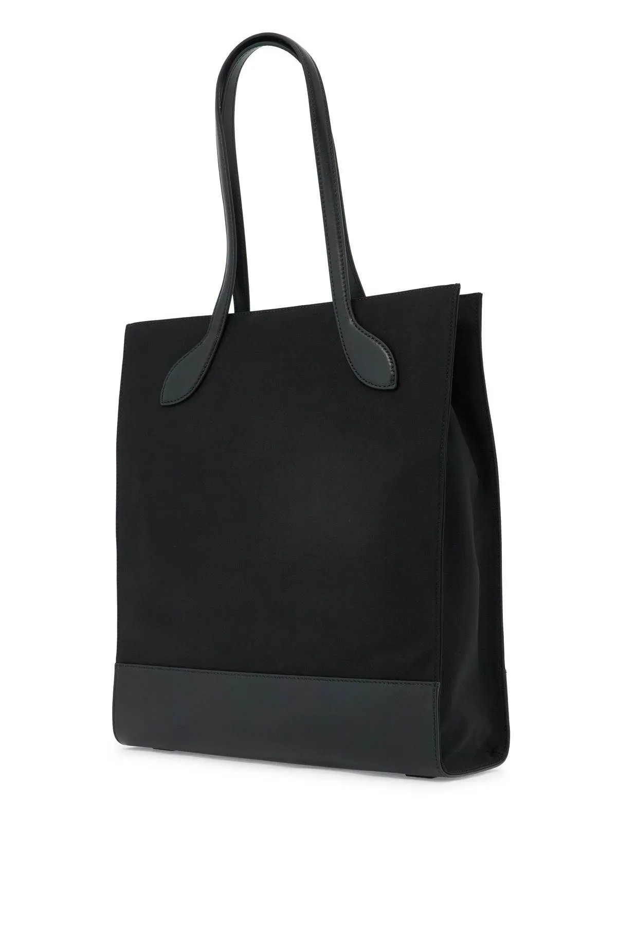 Borsa tote N/S in nylon e pelle