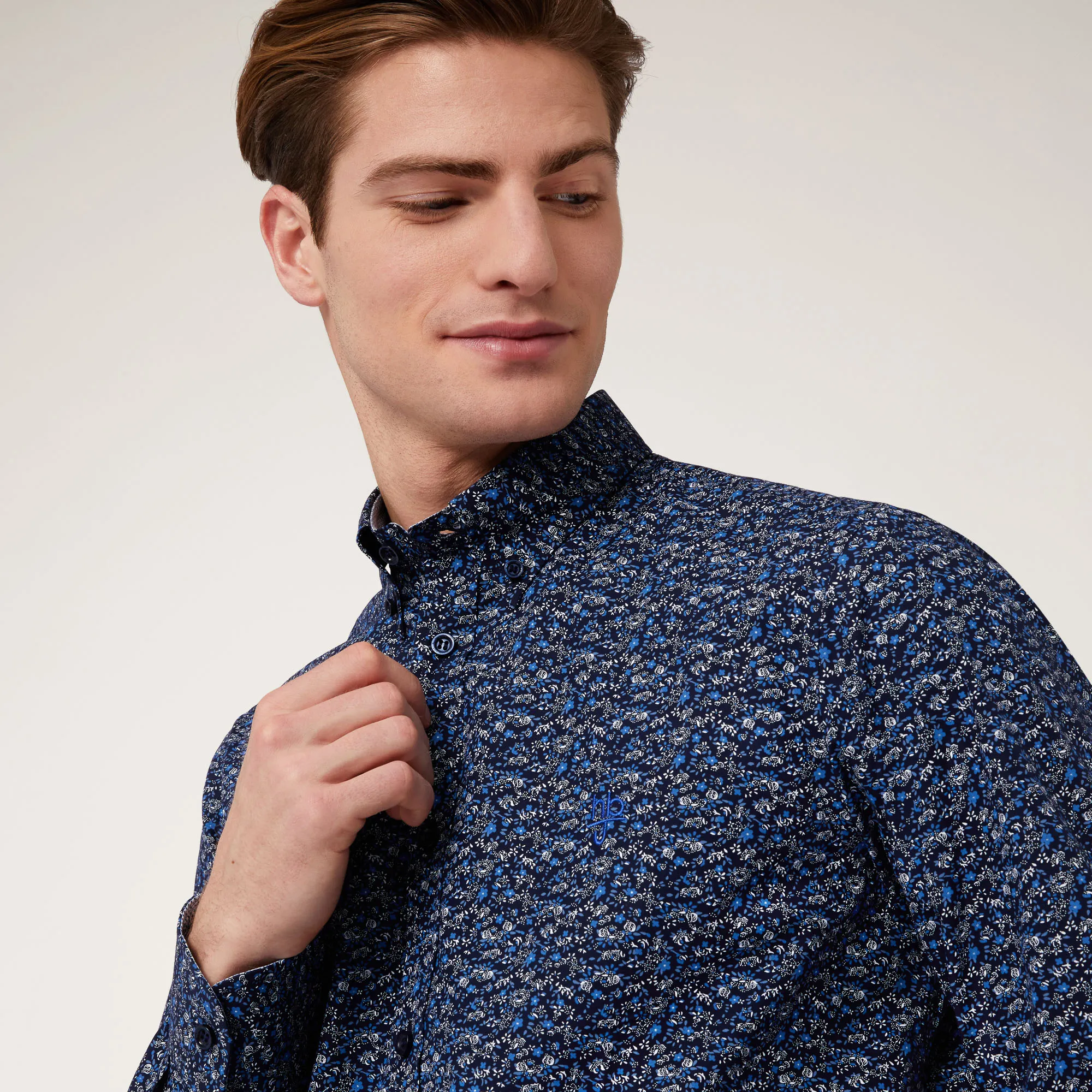 Camicia Con Fiori All-Over in Light Blue: Nuovi arrivi Di Lusso | Harmont & Blaine®