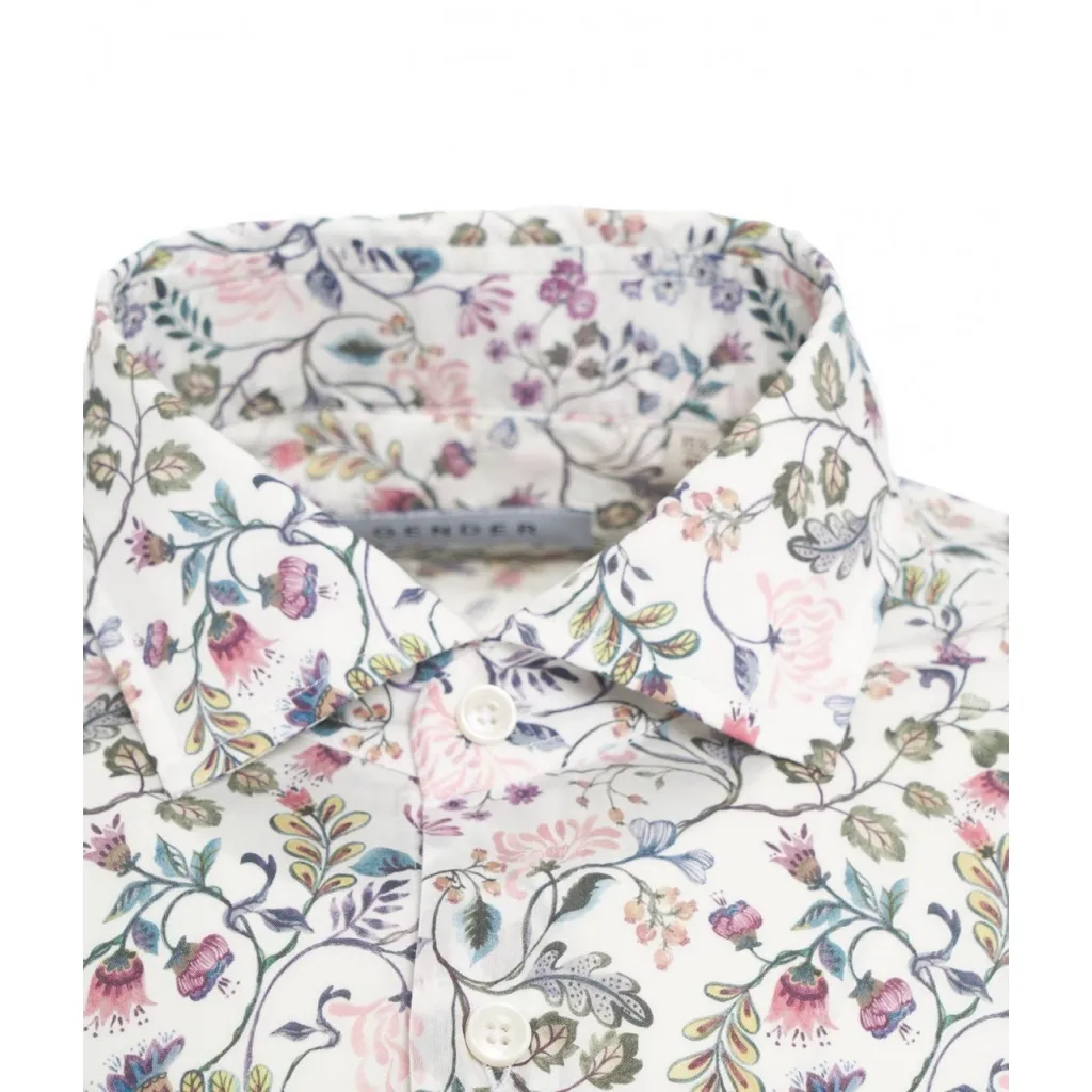 Camicia con stampa floreale multicolore