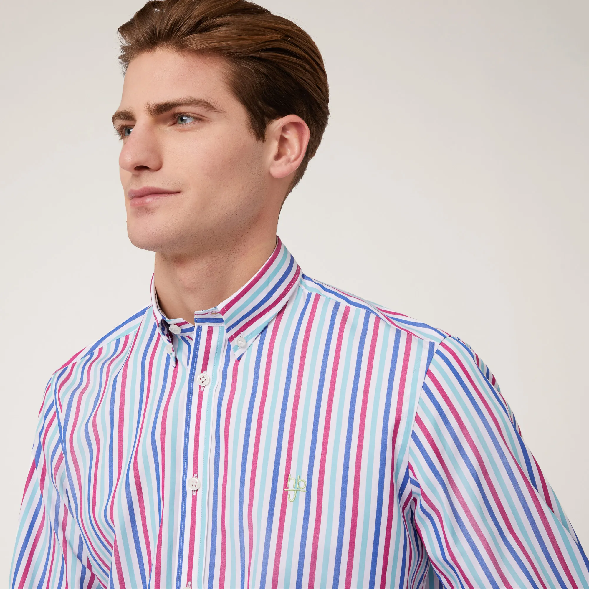 Camicia In Cotone A Righe in Blu Marine: Nuovi arrivi Di Lusso | Harmont & Blaine®