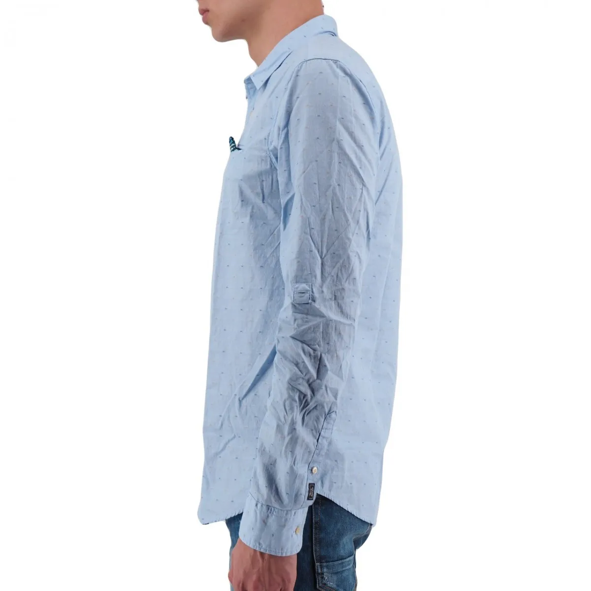 Camicia In Cotone Regular Fit Azzurro