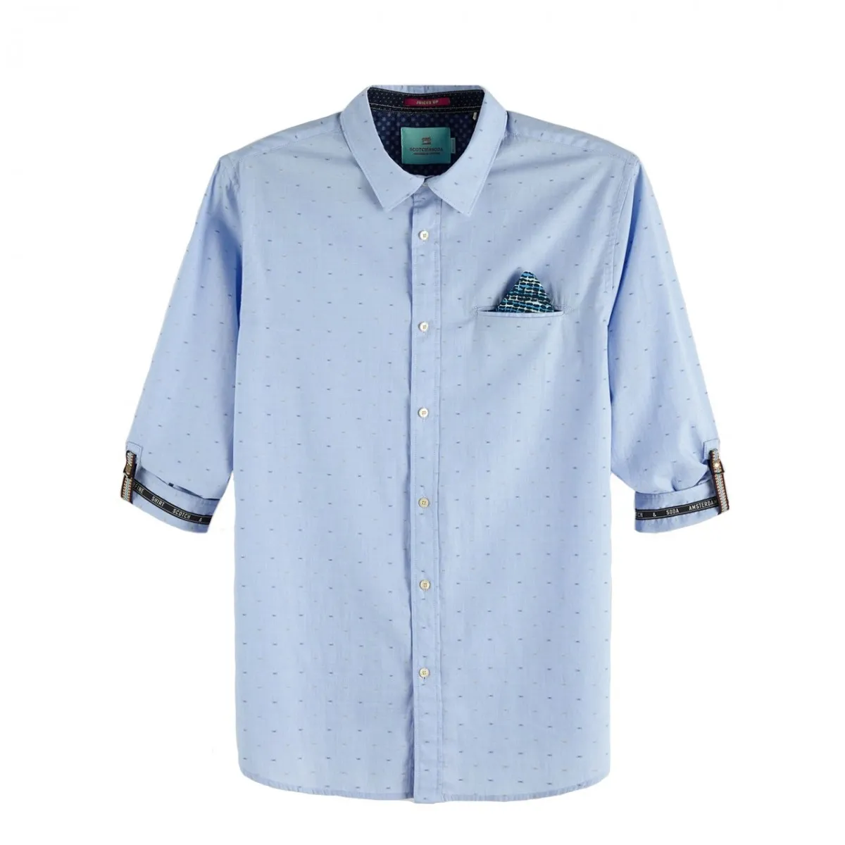 Camicia In Cotone Regular Fit Azzurro