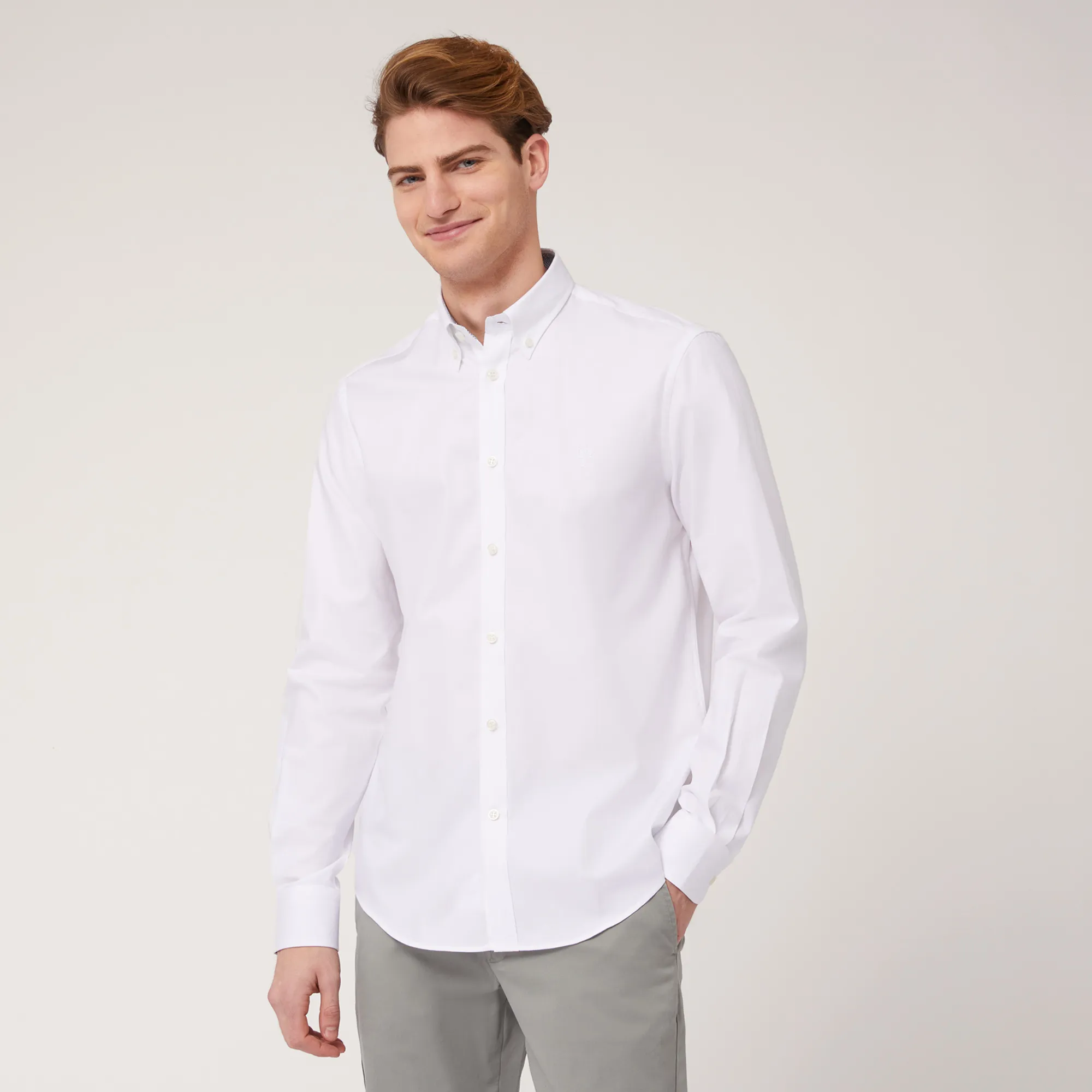 Camicia Regular In Cotone in Bianco: Nuovi arrivi Di Lusso | Harmont & Blaine®