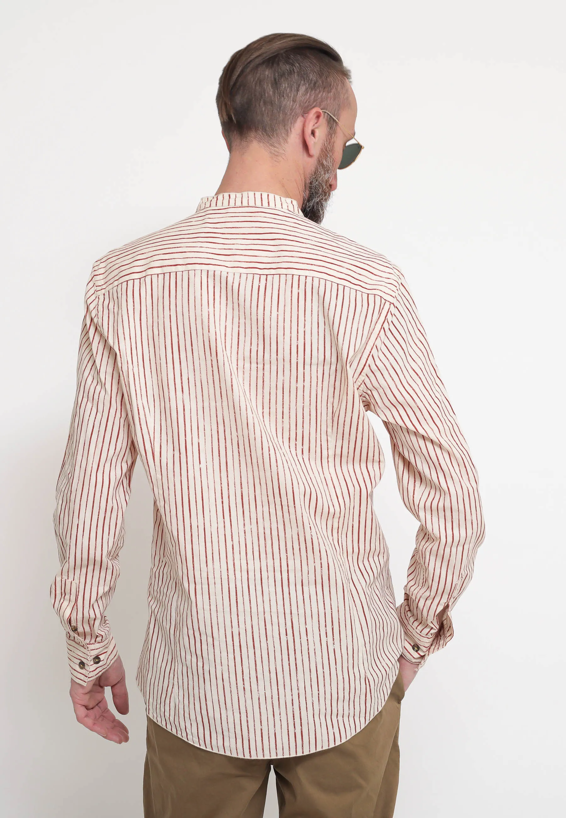 Camicia Rigata - Panna/Rosso