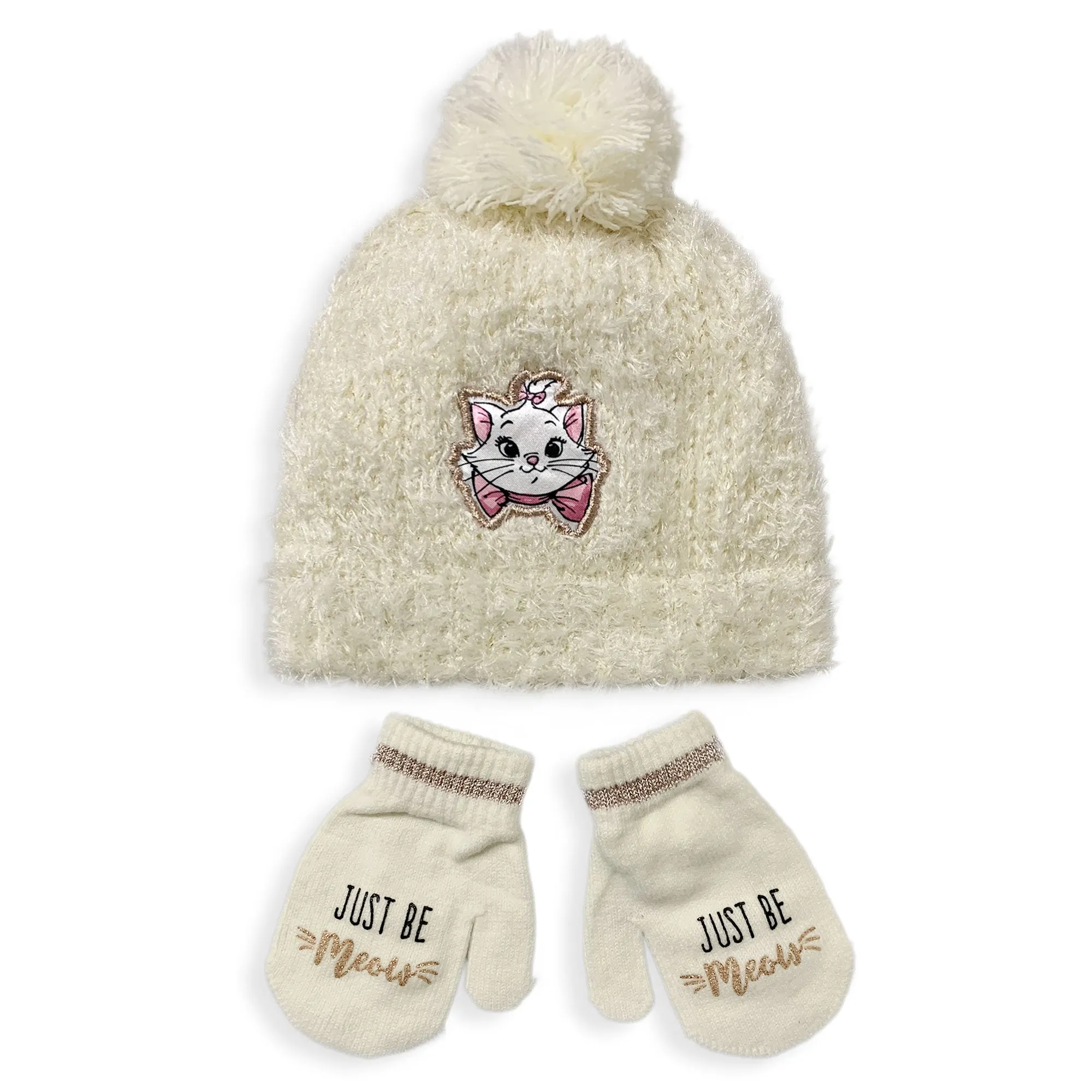 Cappello e guanti Disney Marie Aristogatti invernale neonato bimba pon pon 5894