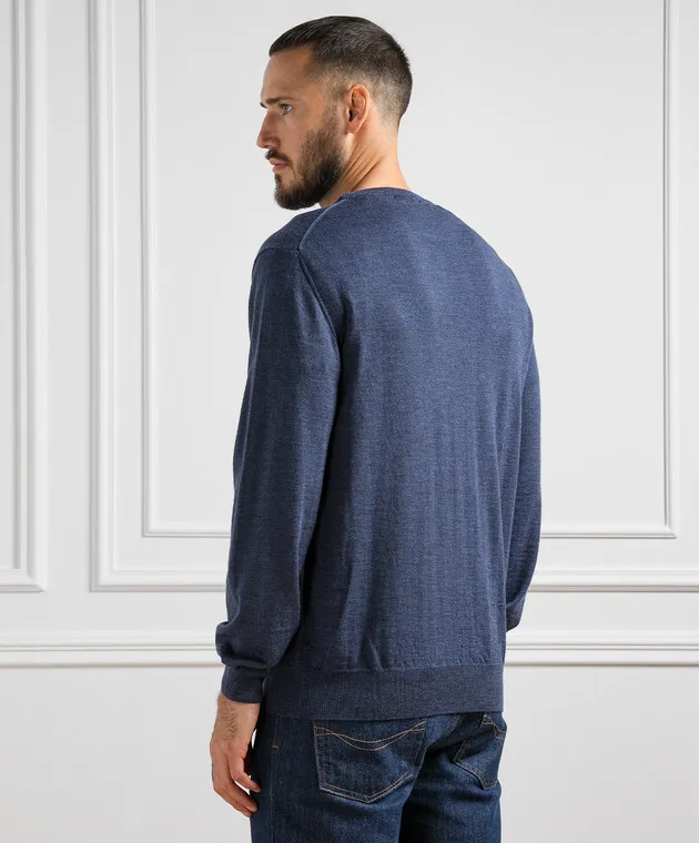 Cashmere&Whiskey Maglione in lana blu 92392