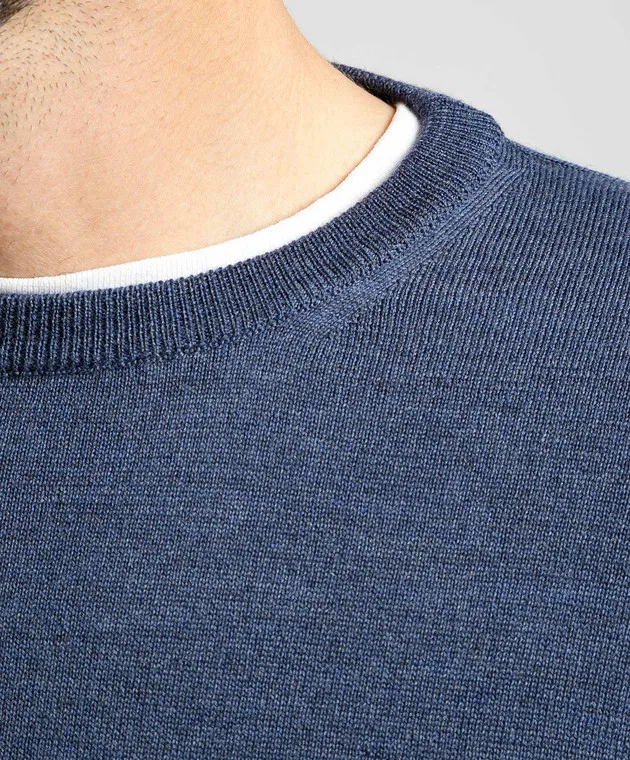 Cashmere&Whiskey Maglione in lana blu 92392