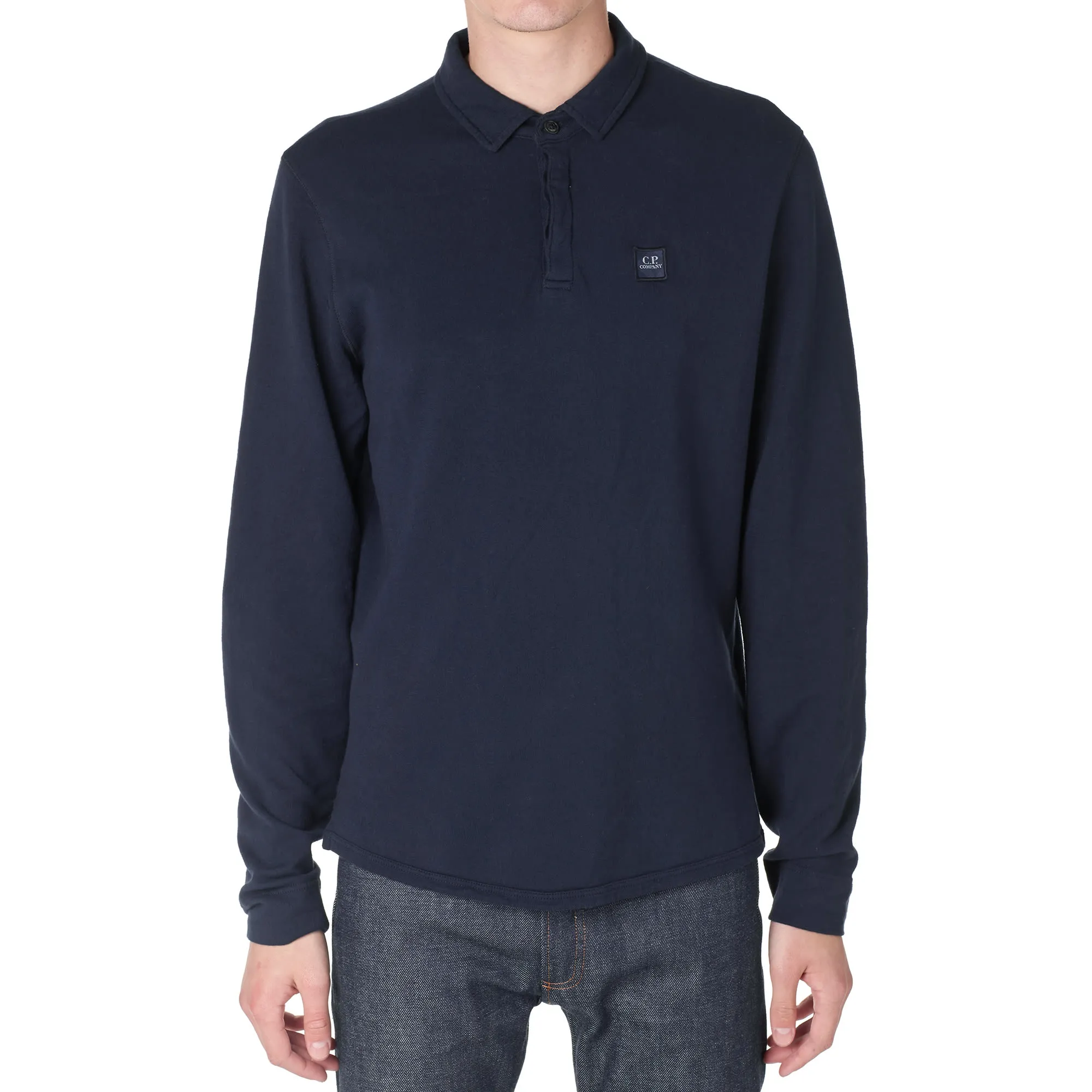 C.P. Company Long Sleeve Cotton Felpa PoloIndigo