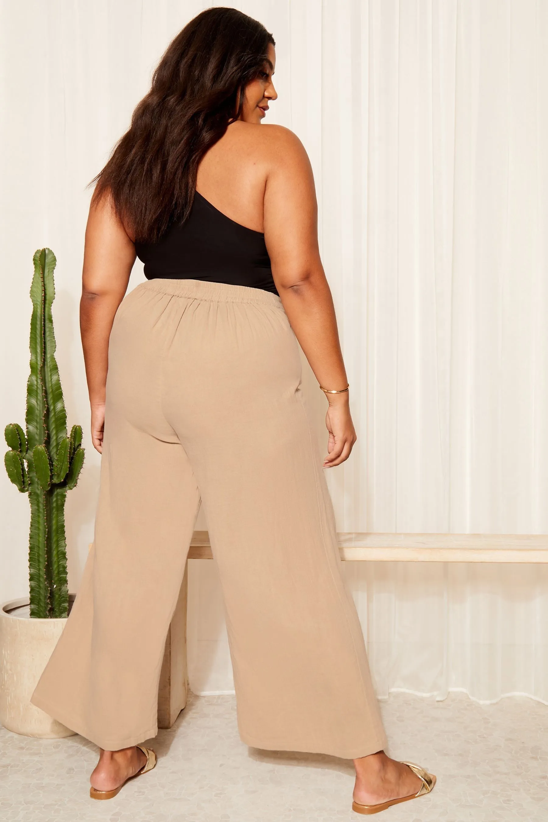 Curves Like These - Look in lino con fondo ampio Pantaloni