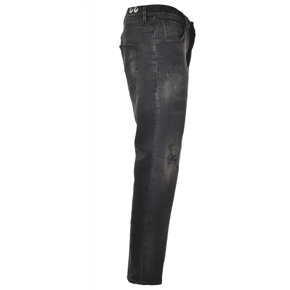 Dondup - Jeans a Cavallo Basso Modello Brighton in Denim - Nero - Pantalone - Luxury Exclusive Collection