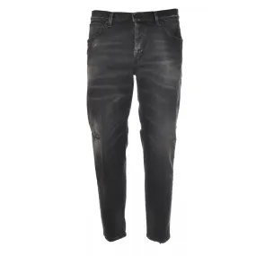 Dondup - Jeans a Cavallo Basso Modello Brighton in Denim - Nero - Pantalone - Luxury Exclusive Collection