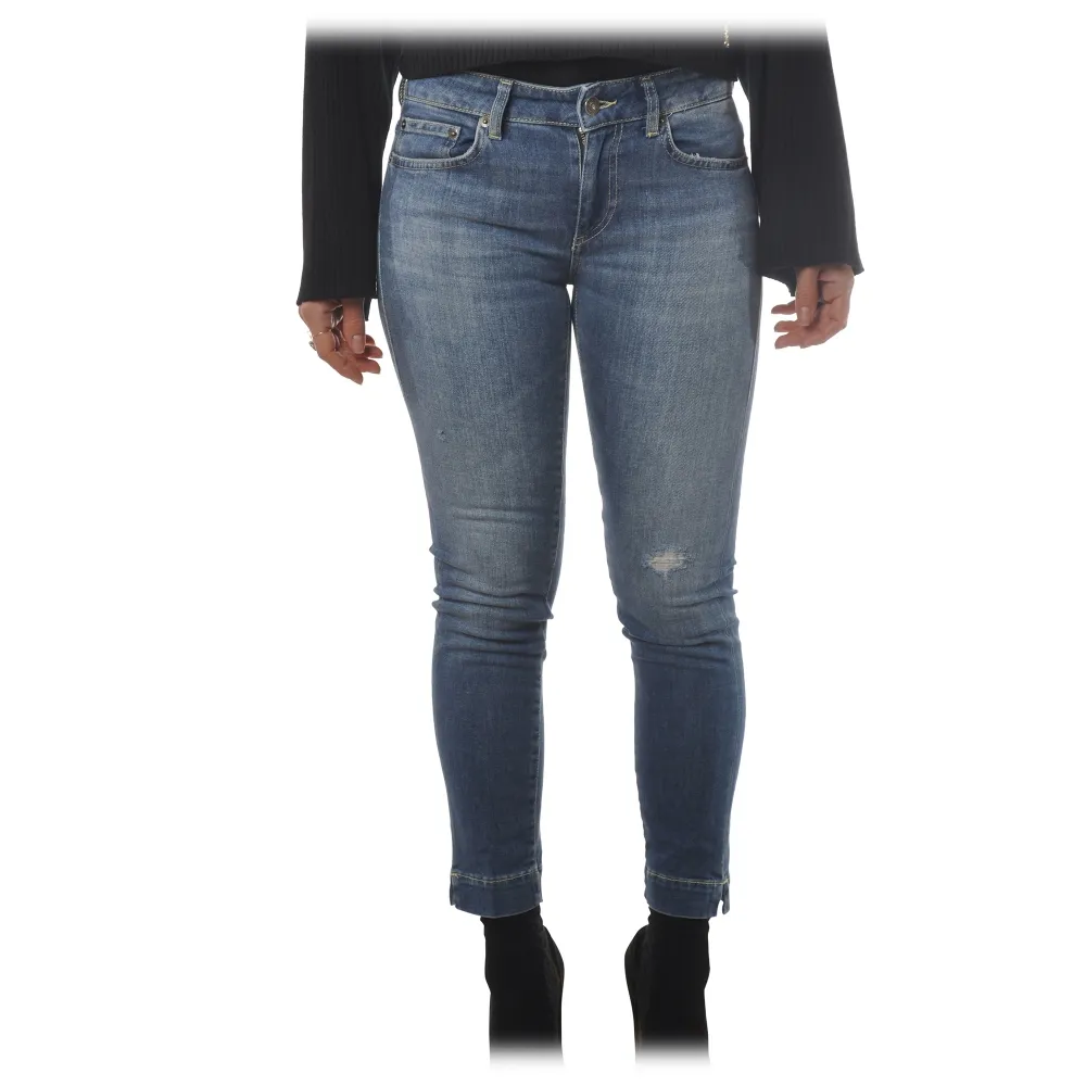 Dondup - Jeans Modello Rose a Vita Bassa - Denim Scuro - Pantalone - Luxury Exclusive Collection