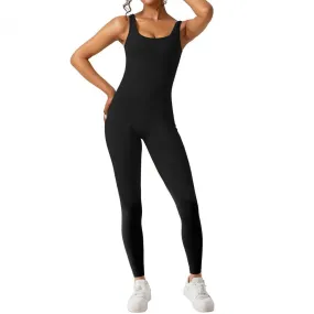 Donna Primavera Estate Slim Fit Tute da yoga Tuta attillata Tuta Backless Gym Bodycon Scrunch Butt Yoga Pagliaccetti V Back