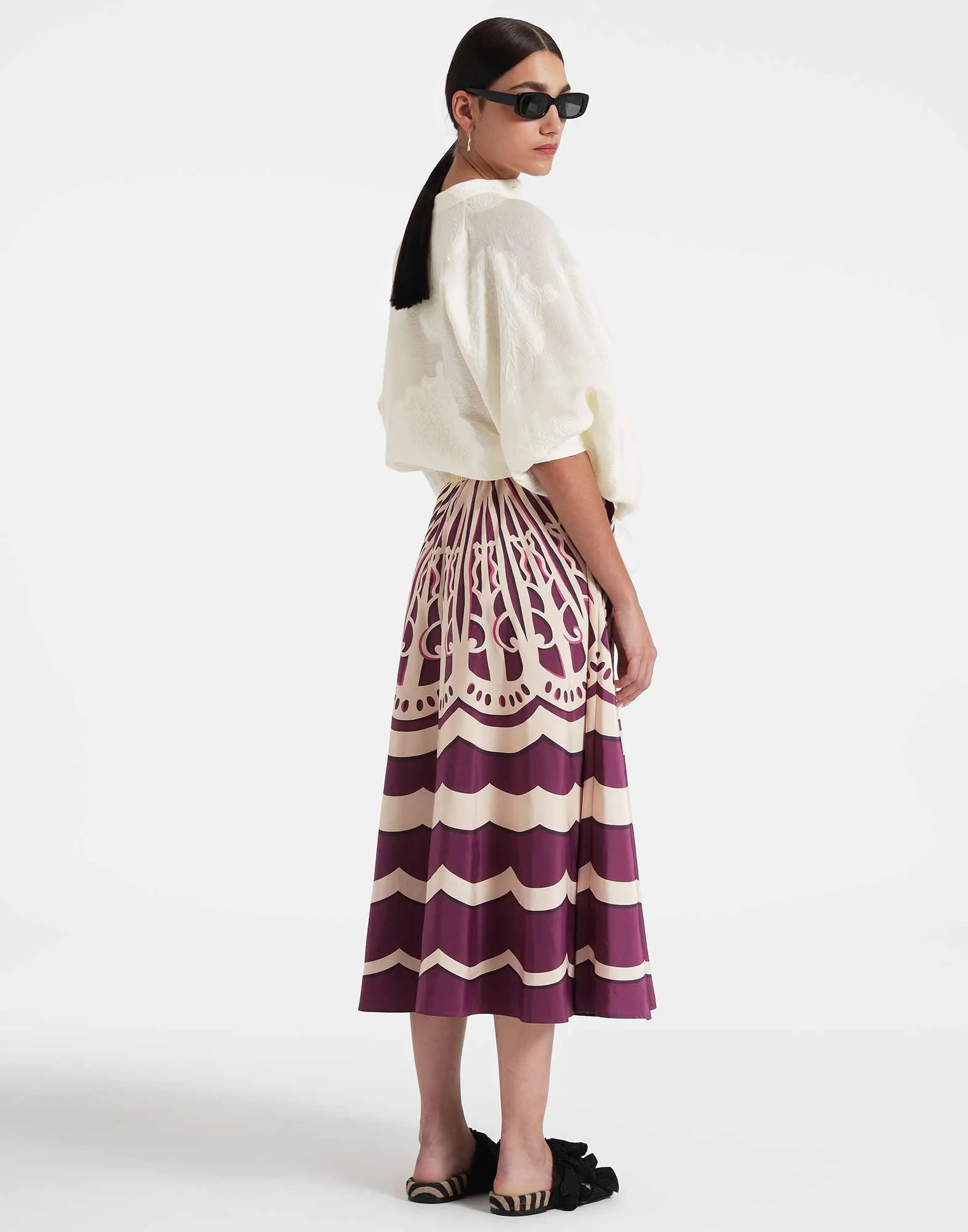 Drawstring Skirt in Fans Placée Purple for Women | La DoubleJ