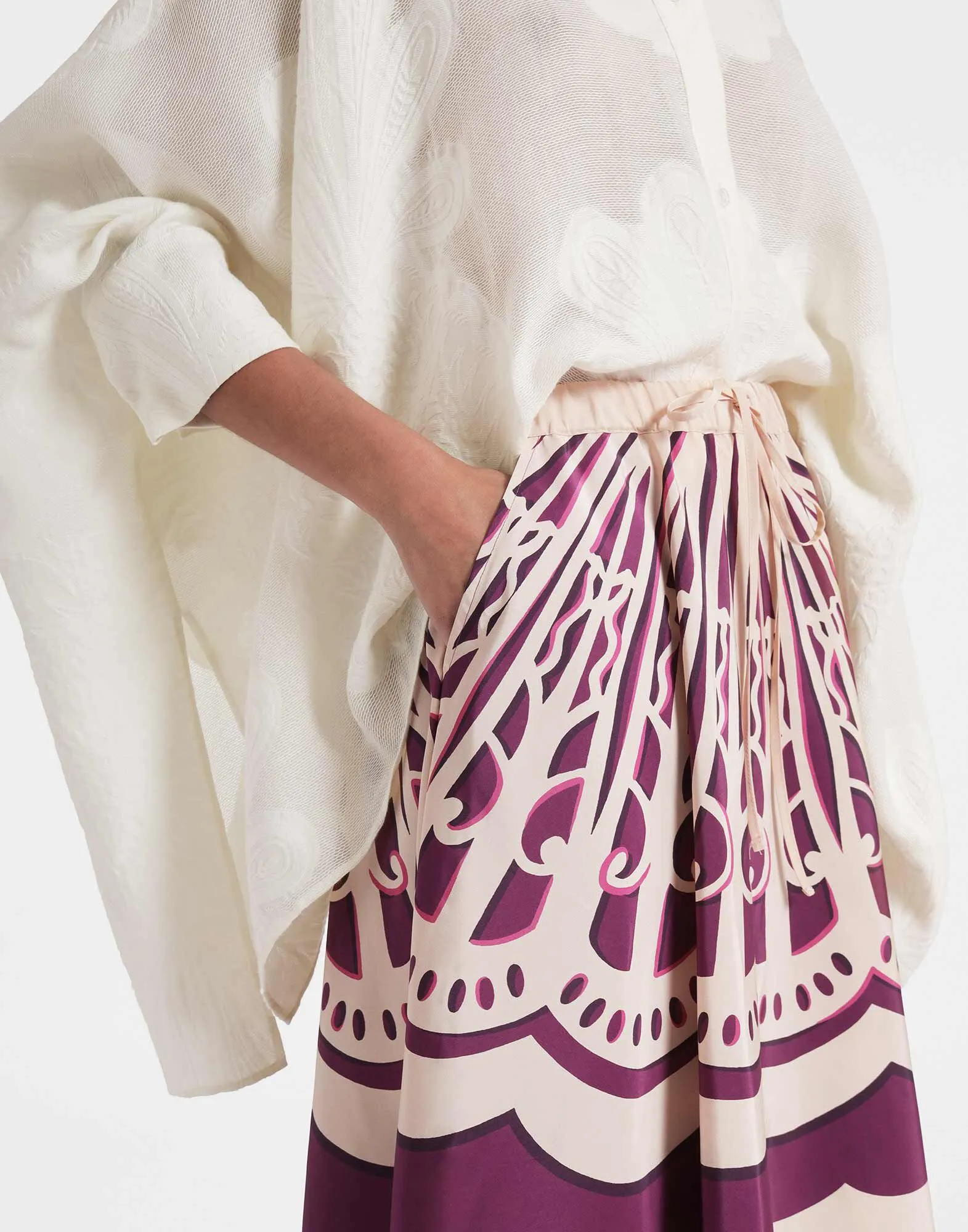 Drawstring Skirt in Fans Placée Purple for Women | La DoubleJ