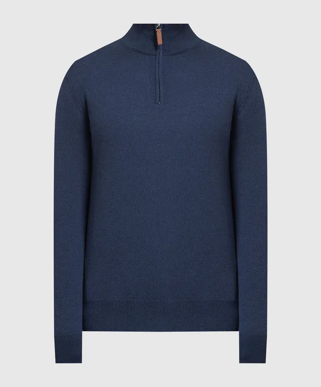 D'Uomo Milano Maglione blu in lana e cashmere 907N