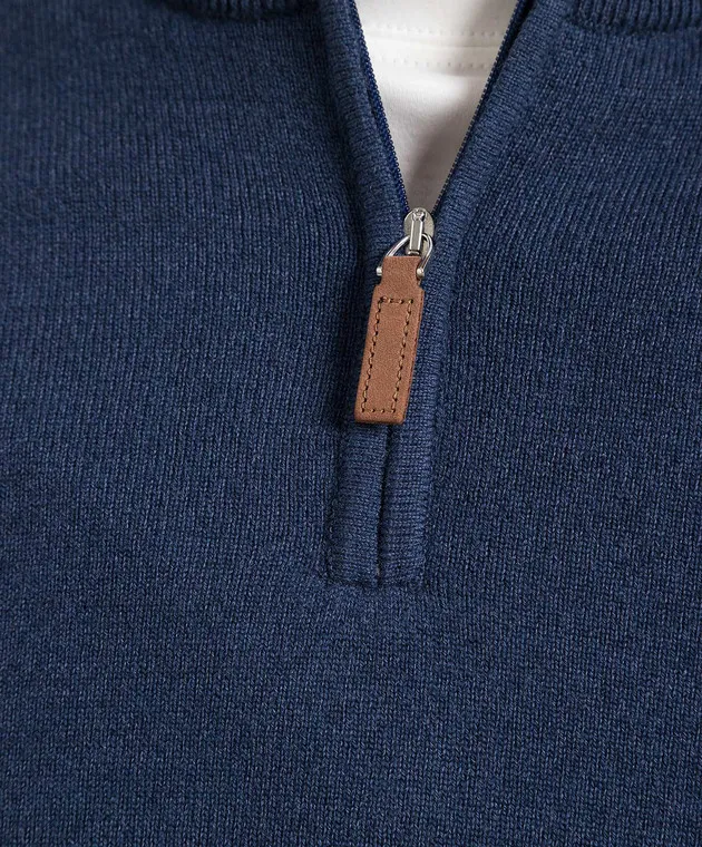 D'Uomo Milano Maglione blu in lana e cashmere 907N