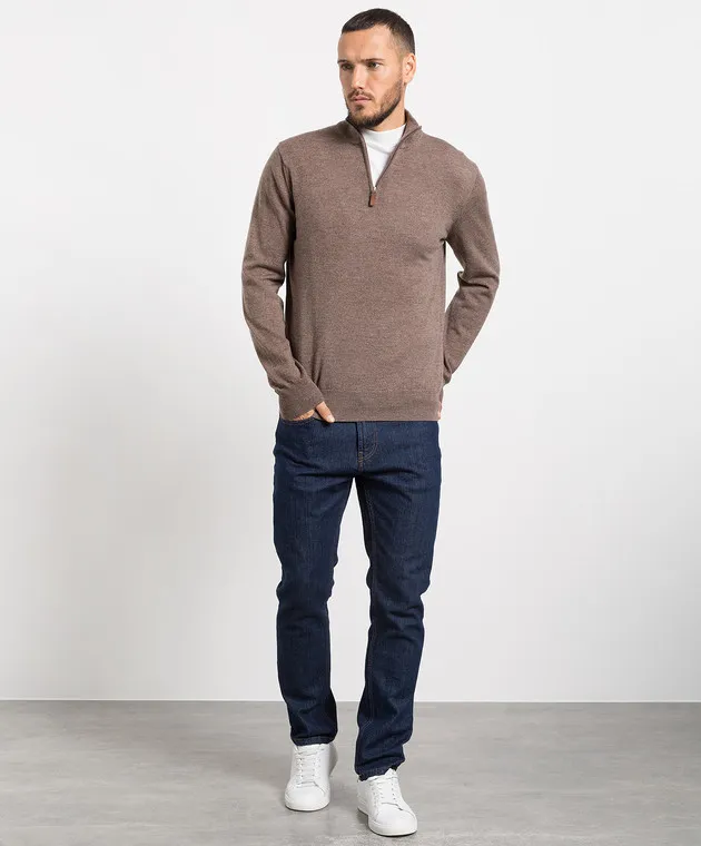 D'Uomo Milano Maglione marrone in lana e cashmere 907N