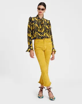 Fancy Crop Jeans in Sicomore Yellow for Women | La DoubleJ