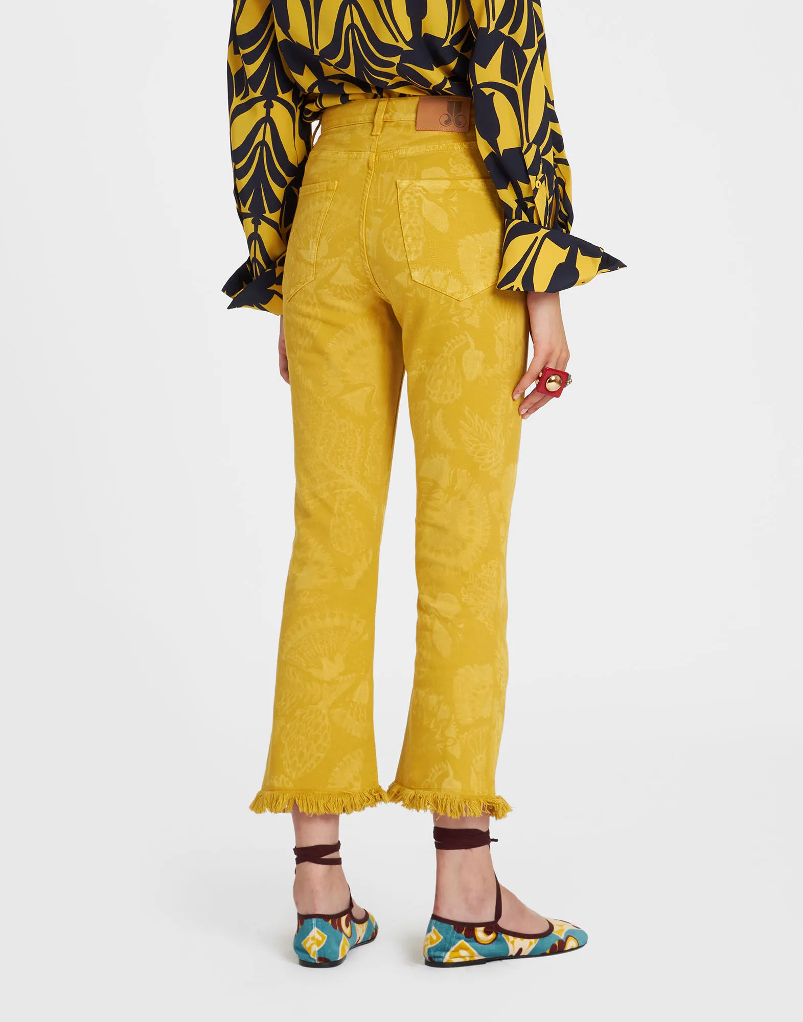 Fancy Crop Jeans in Sicomore Yellow for Women | La DoubleJ