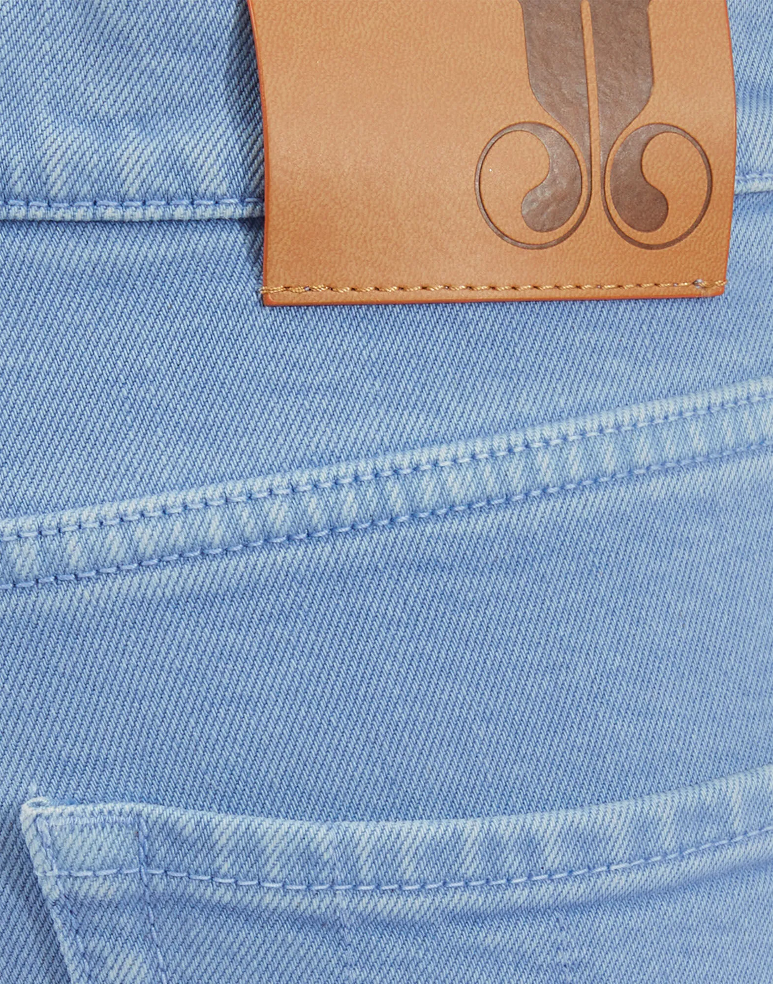 Fancy Crop Jeans (With Feathers) in Light Blue for Women | La DoubleJ