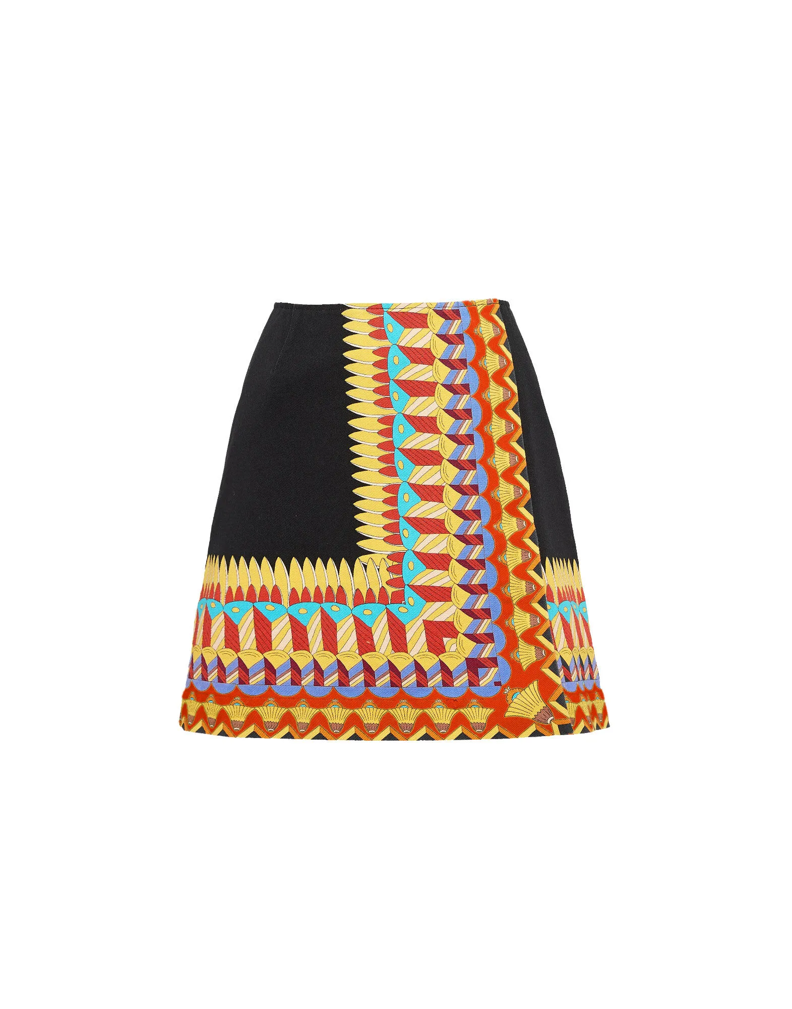 Foulard Mini Skirt in Delta Placée Black for Women | La DoubleJ