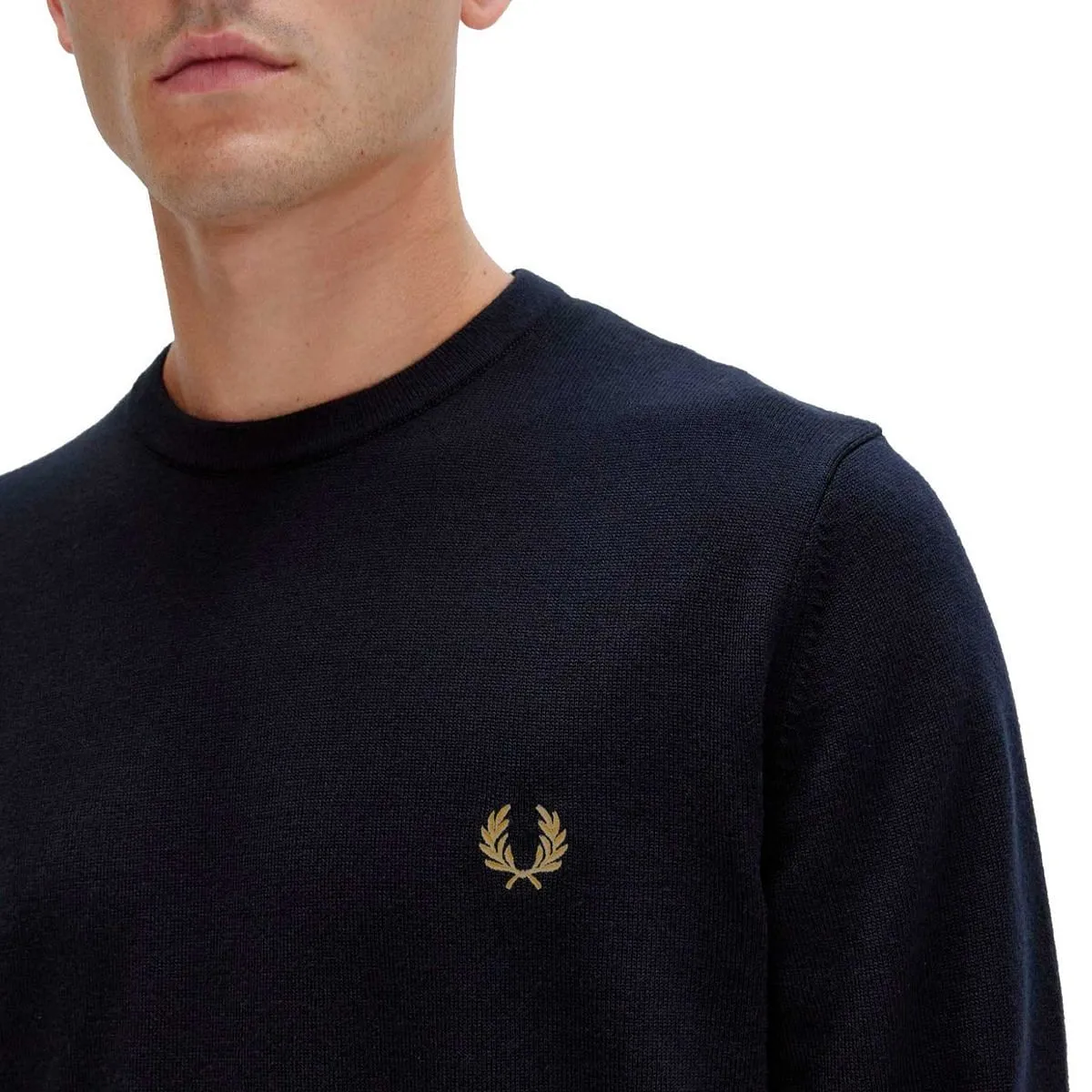      FRED PERRY MAGLIONE GIROCOLLO IN LANA E COTONE  