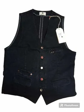 GARRY’S EARTH Gilet uomo tinta unita vintage in canvas ZO DIS 30