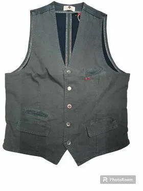 GARRY’S EARTH Gilet uomo tinta unita vintage in canvas ZO DIS 30