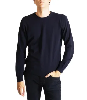 Gran Sasso Maglione pullover uomo color blu navyin lana merino