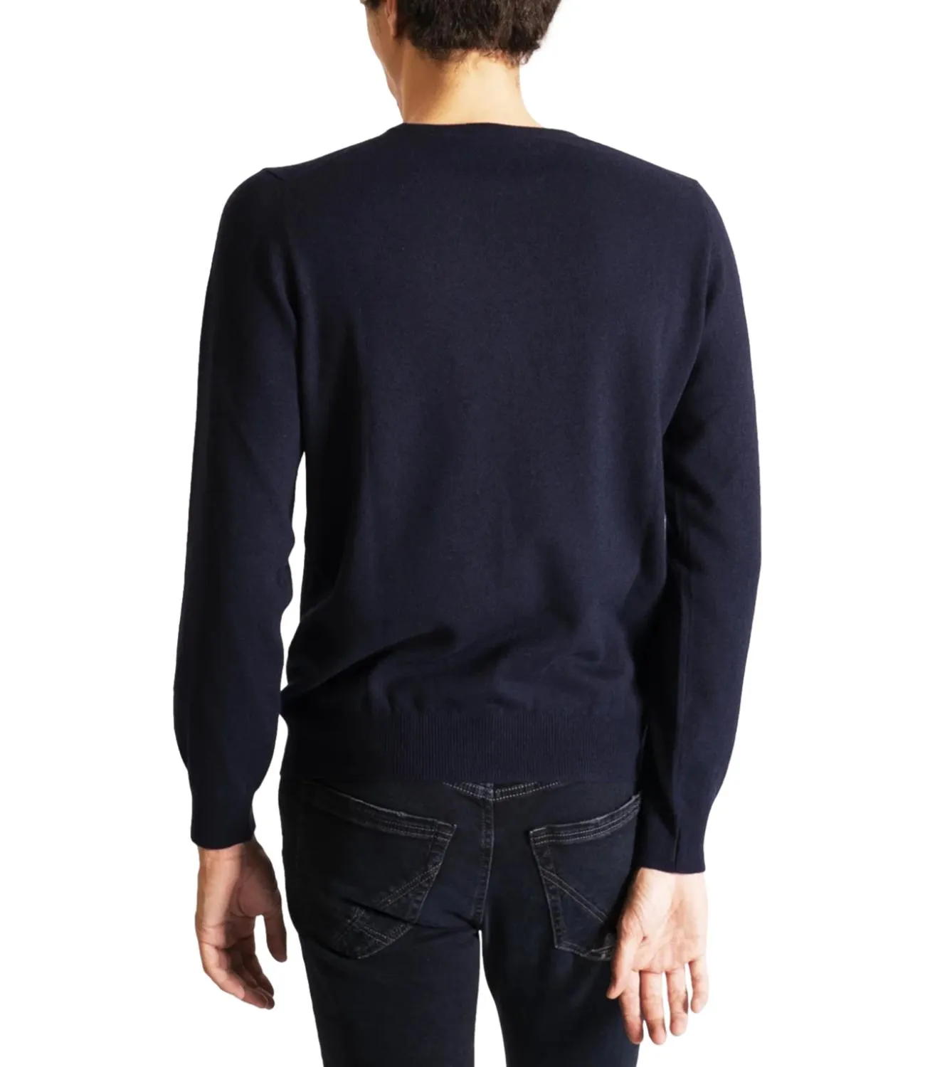 Gran Sasso Maglione pullover uomo color blu navyin lana merino