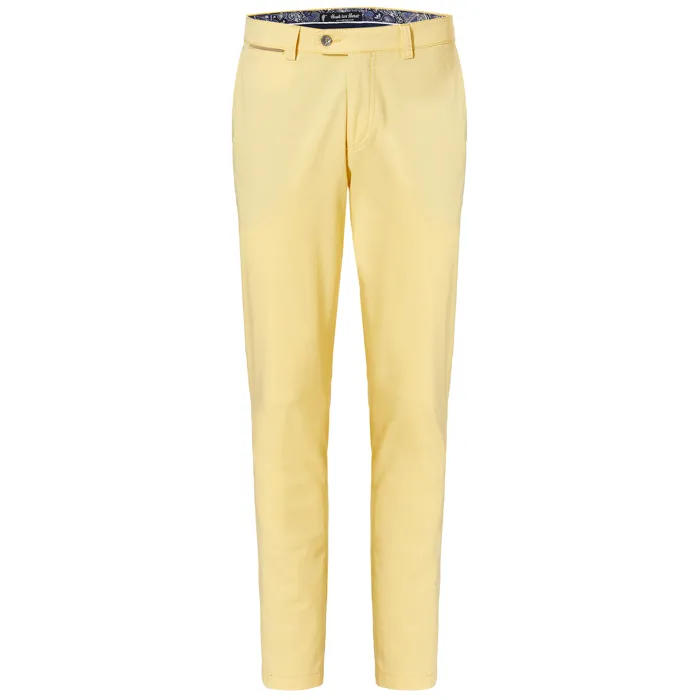 Henk ter Horst: chino di lusso in cotone slim-fit Giallo chiaro