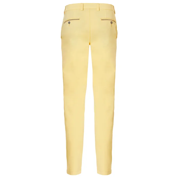 Henk ter Horst: chino di lusso in cotone slim-fit Giallo chiaro