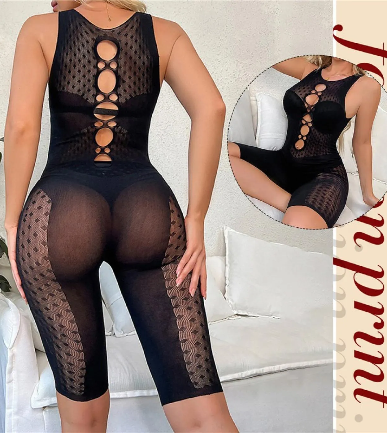 Hot Lingerie Lingerie Tute in rete Tute a rete senza cavallo Catsuit Calze per babydoll Set di biancheria intima per orsacchiott