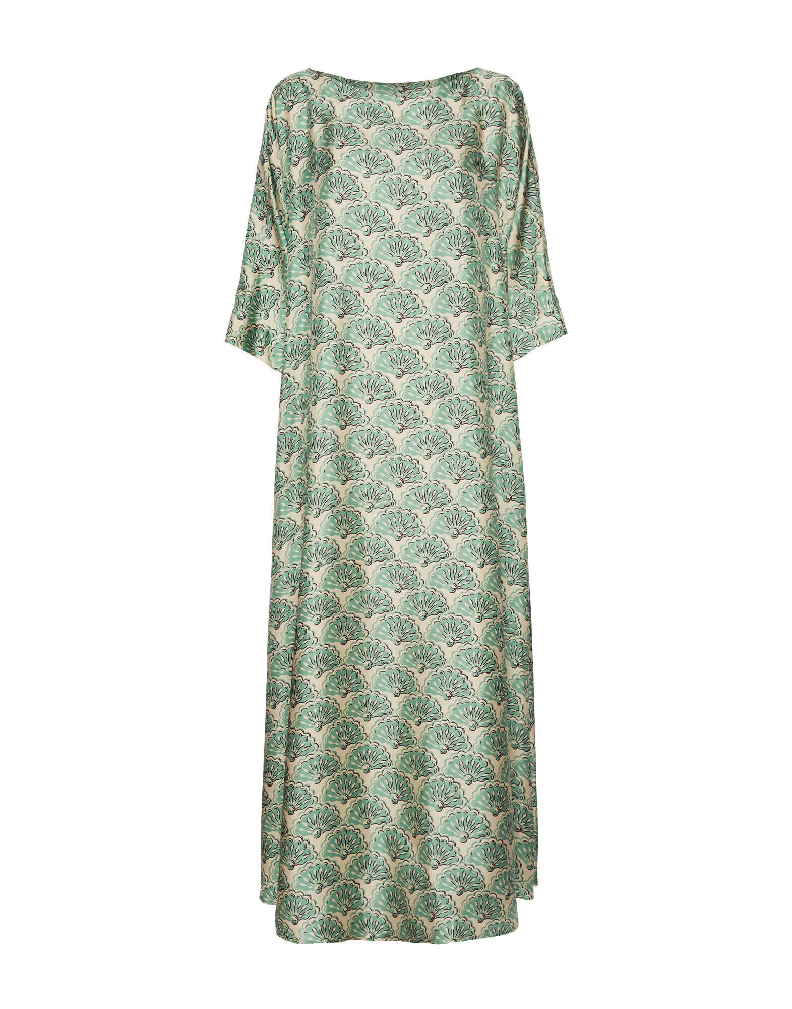 Muumuu Dress Round Neck in Fans Mint for Women | La DoubleJ