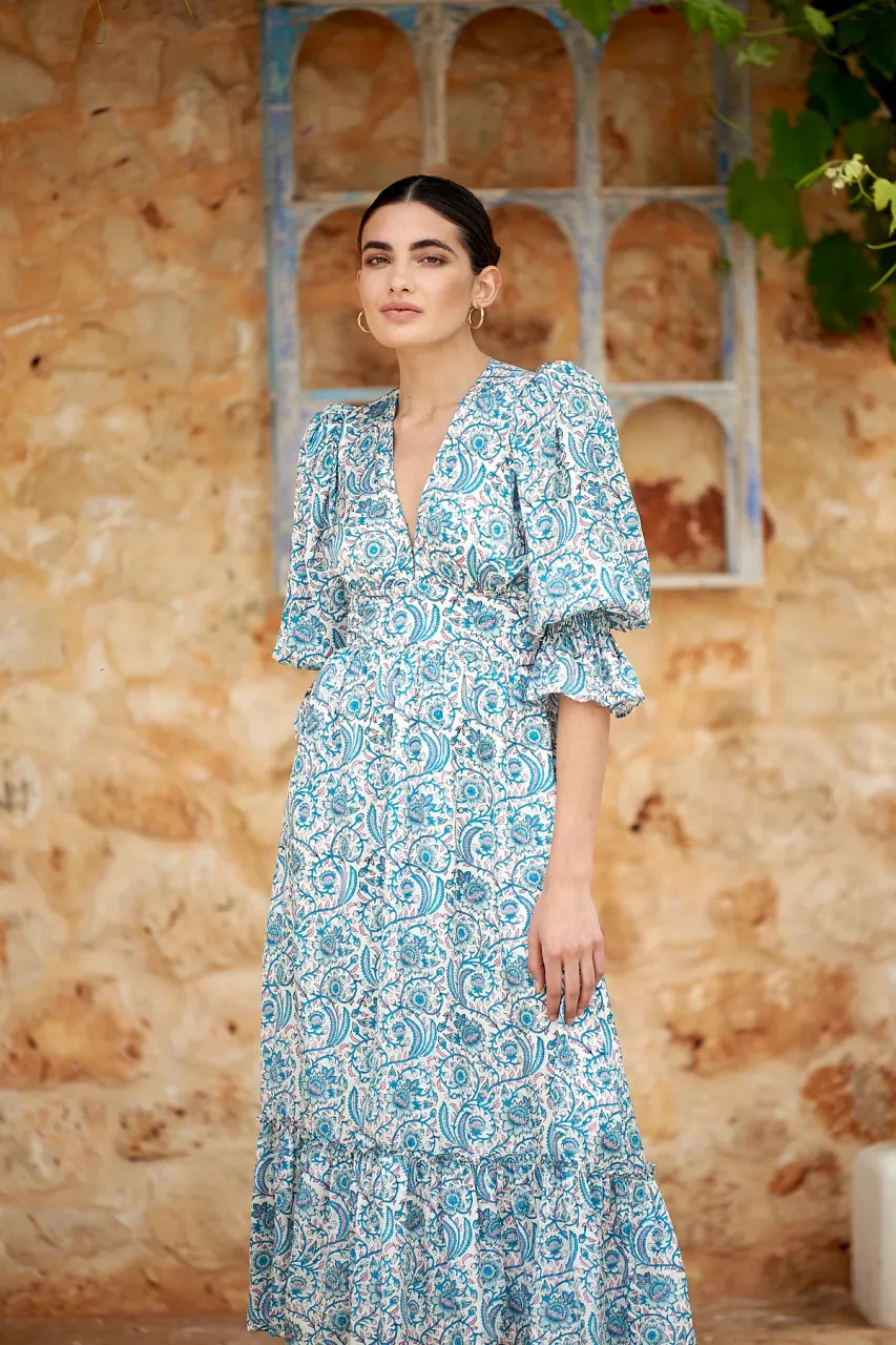 Neve & Noor Sophia Dress, Aquamarine