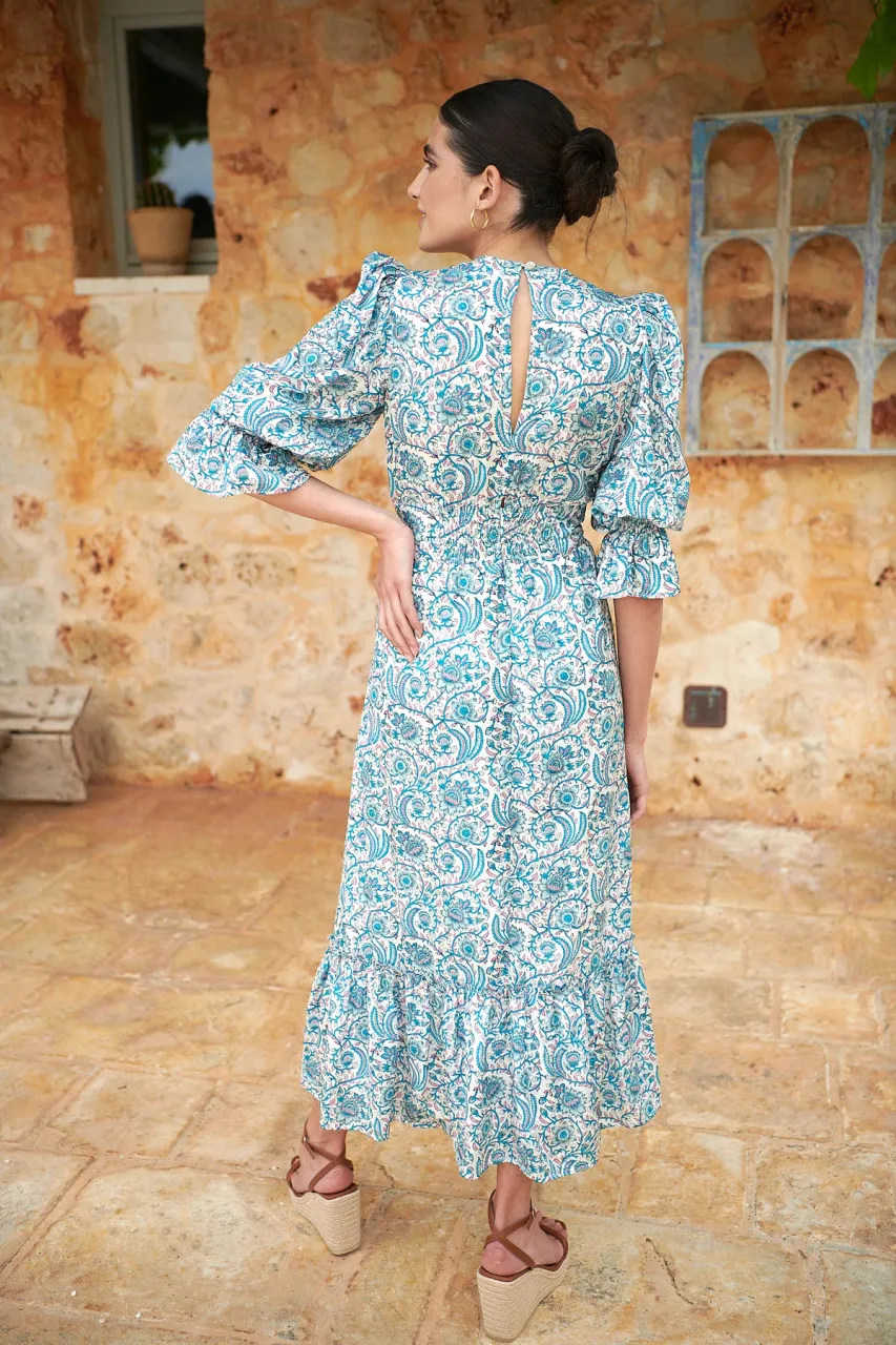 Neve & Noor Sophia Dress, Aquamarine