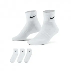 Nike Calze Quarter Tris Pack Bianco