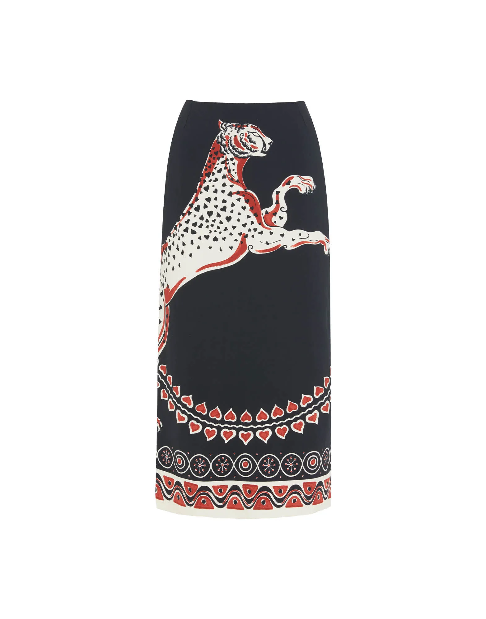 Pencil Skirt in Gattopardo Placée Black for Women | La DoubleJ