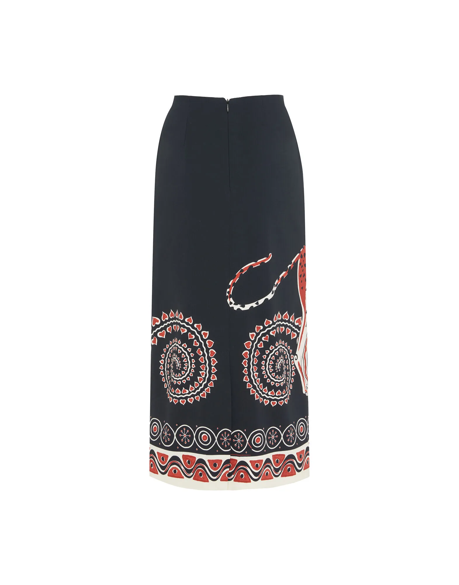 Pencil Skirt in Gattopardo Placée Black for Women | La DoubleJ