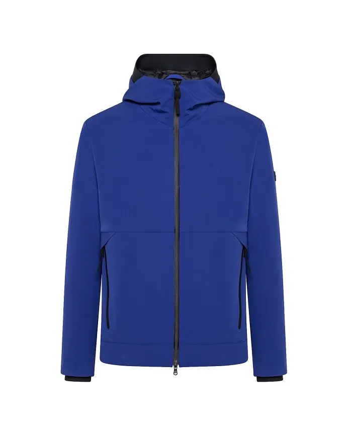 PEUTEREY Giacca Uomo Loge MD A-ET Bomber Liscio con Cappuccio Blu 288 PERVINCA