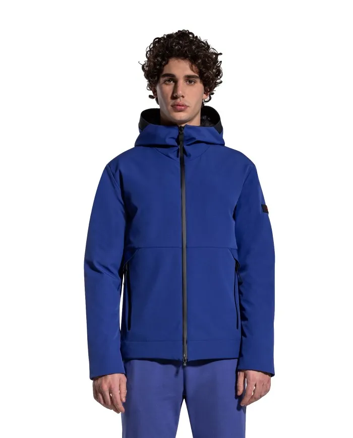 PEUTEREY Giacca Uomo Loge MD A-ET Bomber Liscio con Cappuccio Blu 288 PERVINCA