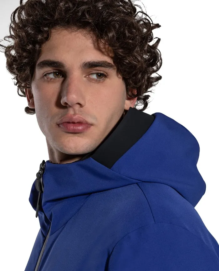 PEUTEREY Giacca Uomo Loge MD A-ET Bomber Liscio con Cappuccio Blu 288 PERVINCA